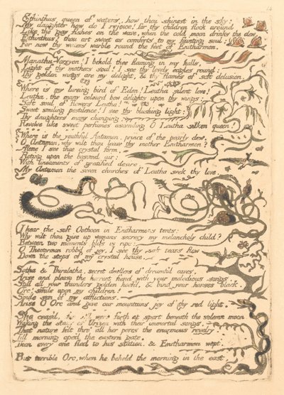 Europe. A Prophecy, Plate 16, Ethinthus Queen of Waters (Bentley 17) by William Blake